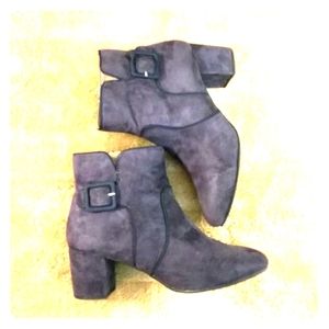 White Mountain Blue Suede Ankle Boots